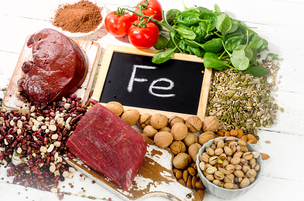 Products containing iron. Healthy eating concept.
