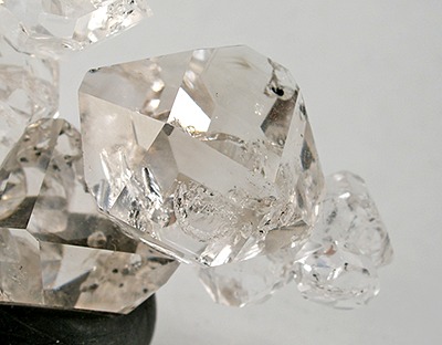 Herkimer Diamond quartz crystals with natural clear facets.