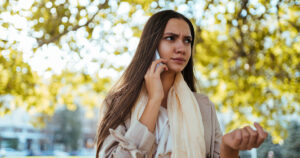 annoyed woman on the phone