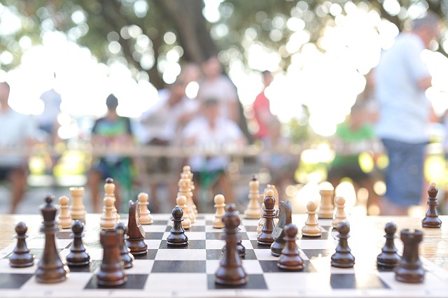 chess set outdoors