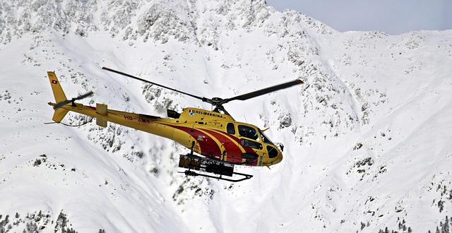 helicopter in snow