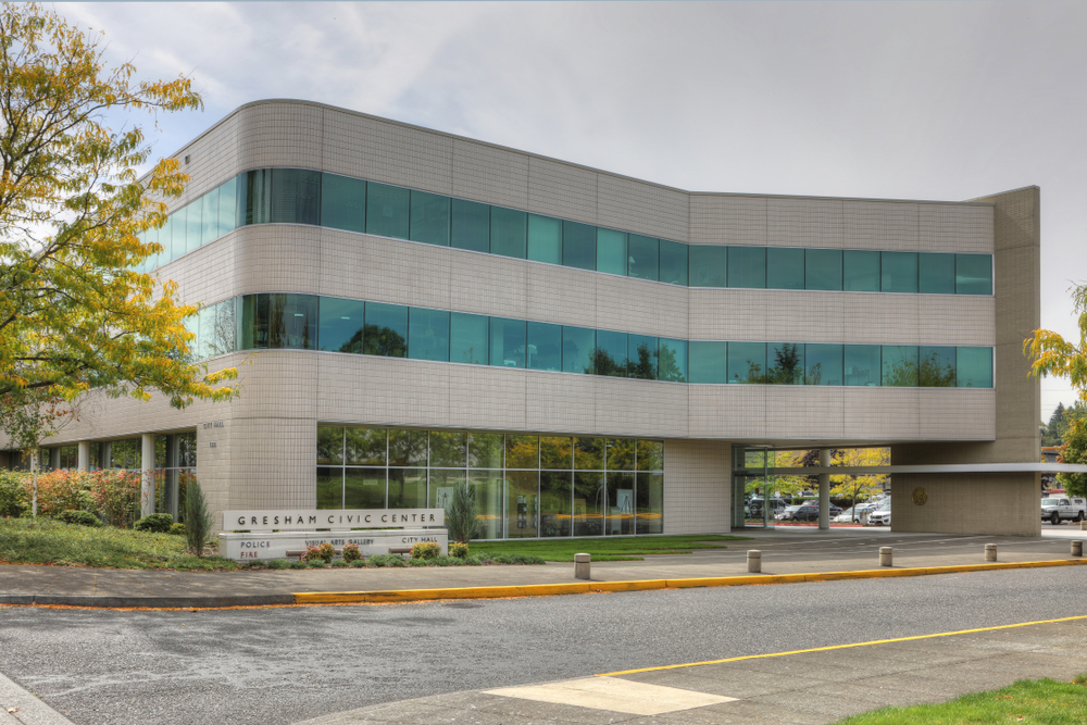 GRESHAM, OREGON/UNITED STATES- SEPTEMBER 18, 2018: The City Hall in Gresham, Oregon