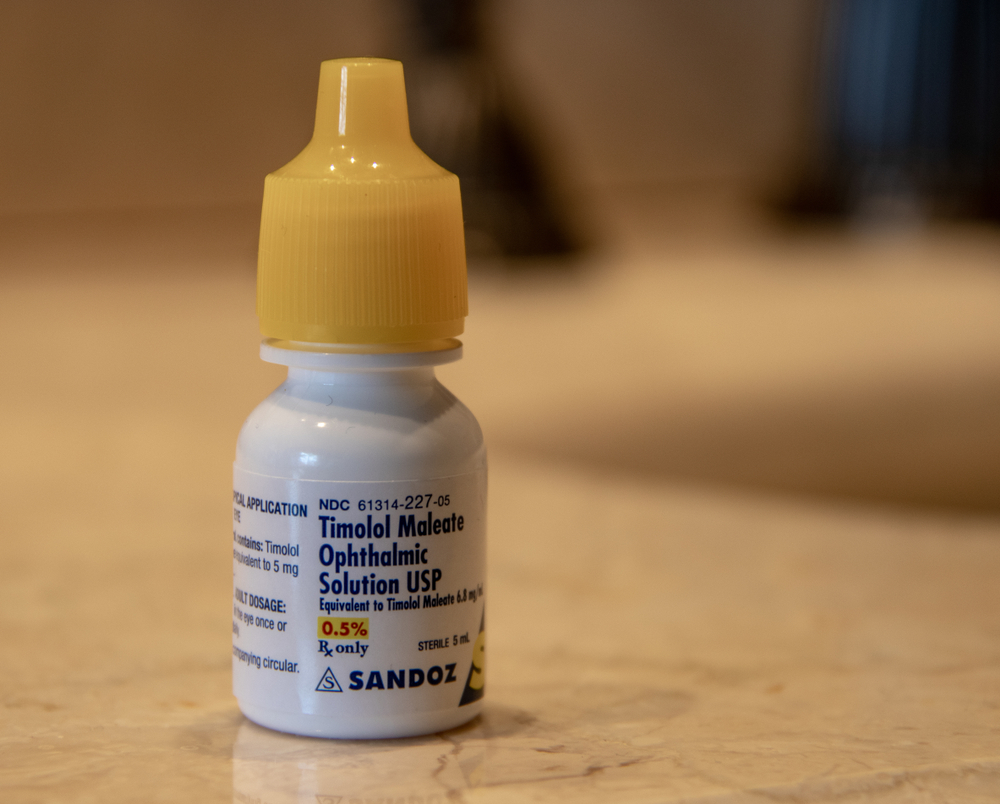 Laguna Hills, CA / USA - 01/07/2019: Timolol Maleate Ophthalmic Solution Eye Drops