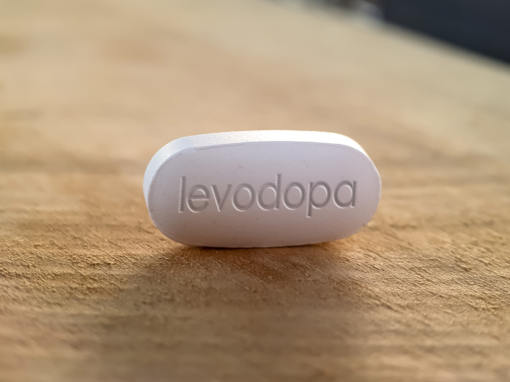 L-Dopa or Levodopa pill dopamine precursor used to treat Parkinson's disease and dopamine responsive dystonia
