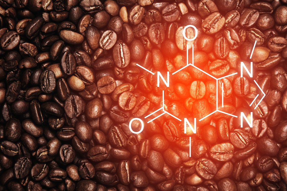 It's the background of the roasted coffee beans and the caffeine formula