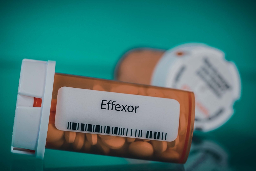Effexor. Effexor pills in RX prescription drug bottle