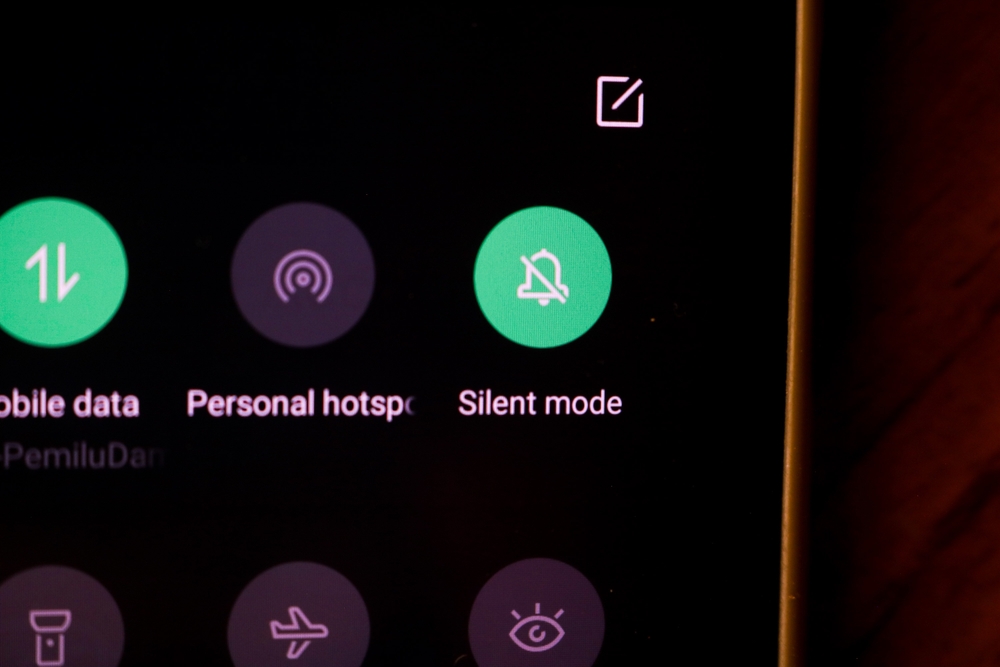 Indonesia - January 5, 2024: Indonesia - Silent mode on smartphone, mute sound on the phone screen to silence notification sounds