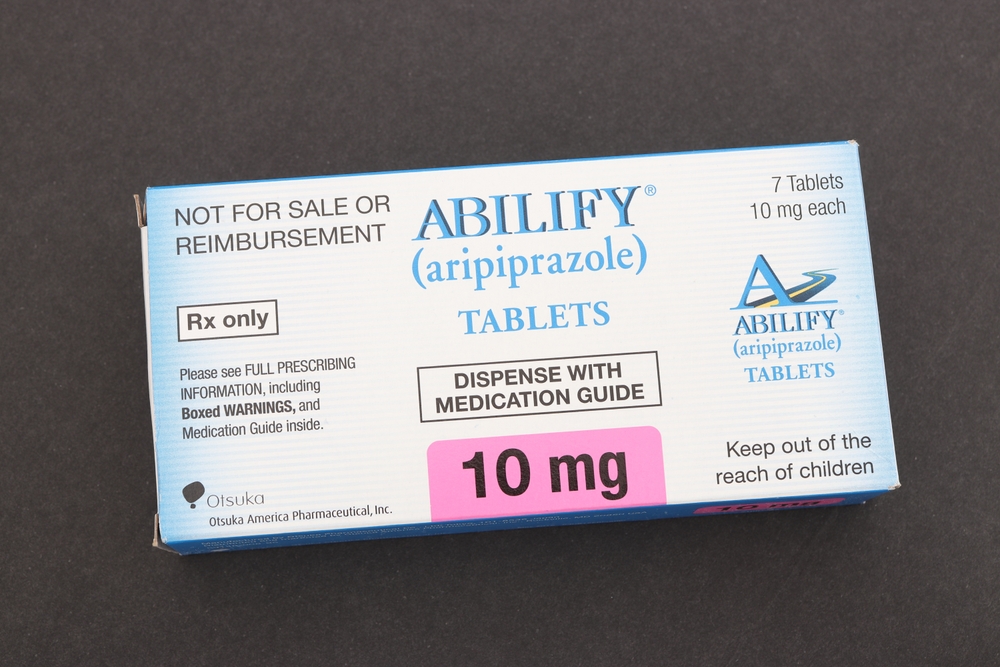 MIAMI, FLORIDA USA - 07-05-2024
Sample of Abilify isolated against dark background.