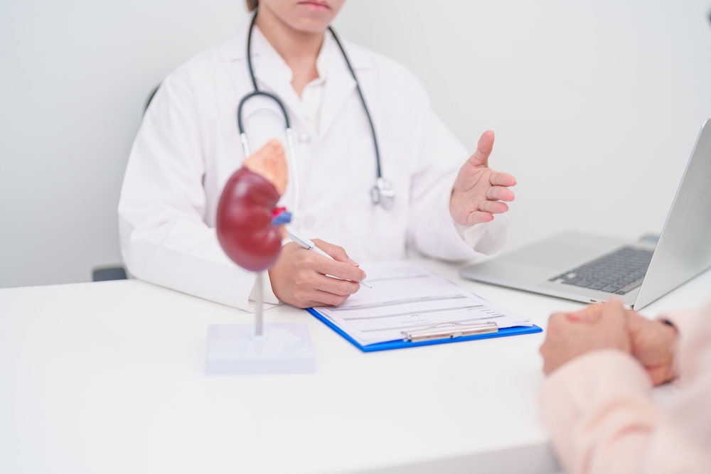 Elderly Patient consultation with doctor for Kidney disease, Urinary system and Stones, Cancer, world kidney day, Chronic kidney, Urology, Nephritis, Renal, Transplant and medical healthcare concept