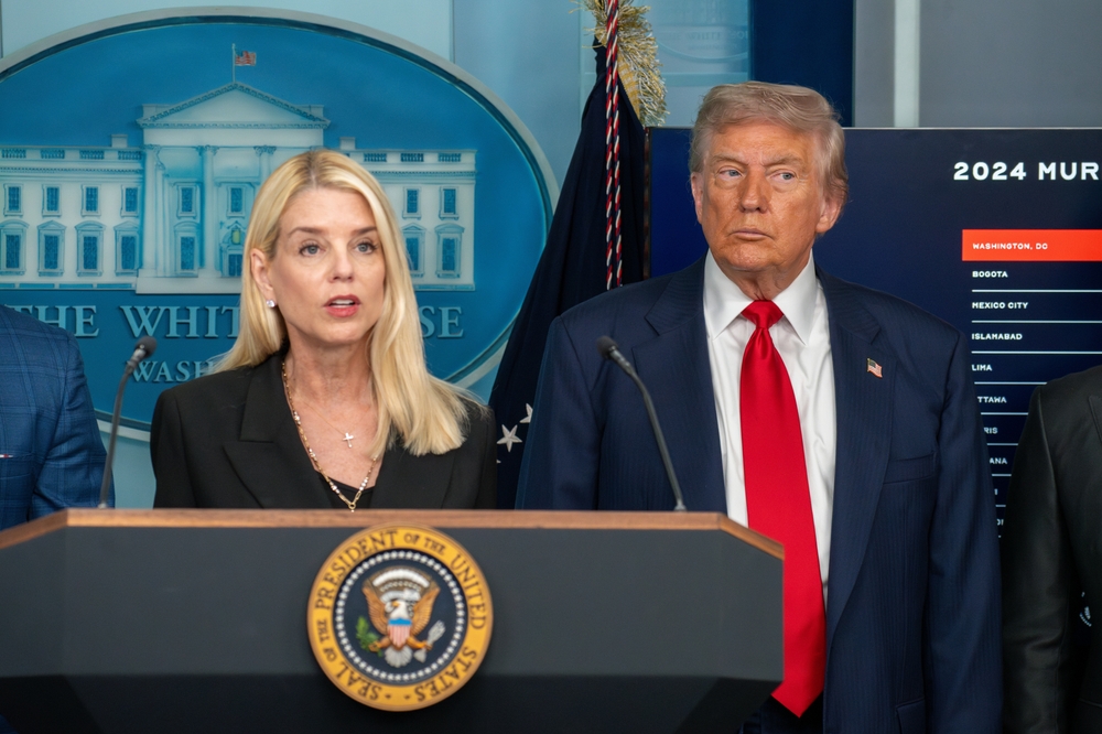 Washington DC, United States, August 11 2025:Attorney General Pam Bondi Speaks during President Donald Trump  press briefing to announce he is invoking the Home Act  