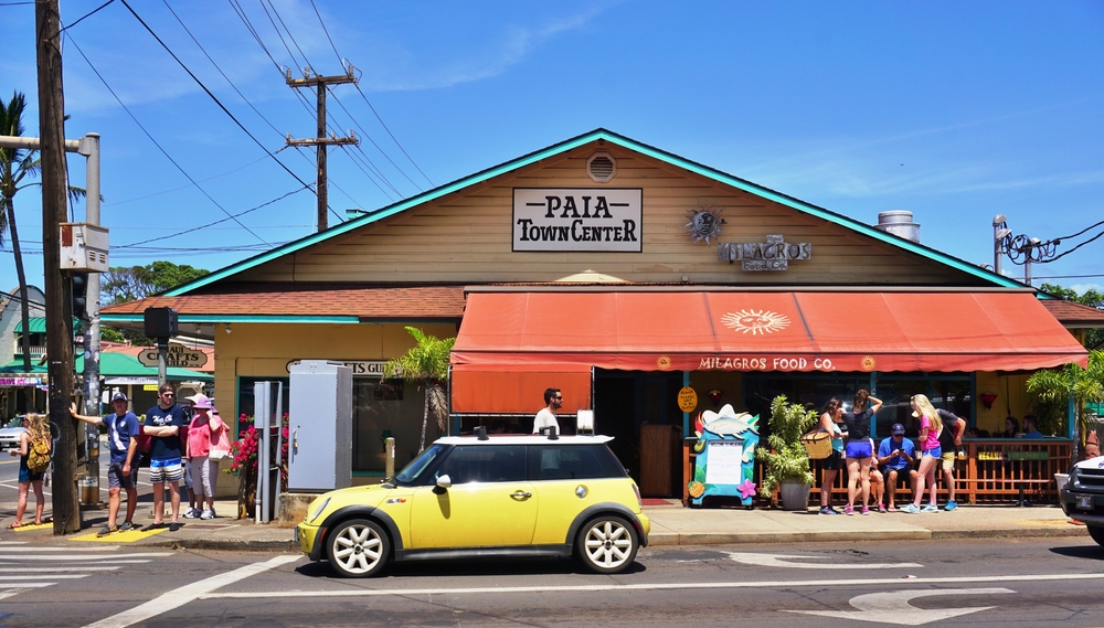 PAIA, HI -30 MARCH 2015- Paia, a cute town with restaurants and art galleries and the last stop on the Road to Hana on the North Shore of Maui, is often called the World Capital of Windsurfing.