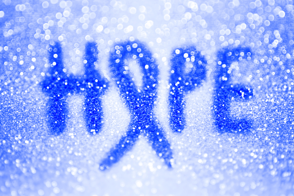 Abstract blue ribbon hope background for awareness of colon cancer, huntingtons disease, chronic fatigue syndrome, arthritis, stop child abuse, and other causes and campaigns