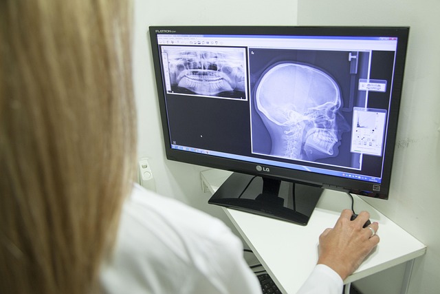 doctor examining scans