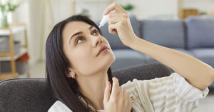 What is Vizz? The New FDA-Approved Eye Drop to Fix Near Vision woman self administering eye drops