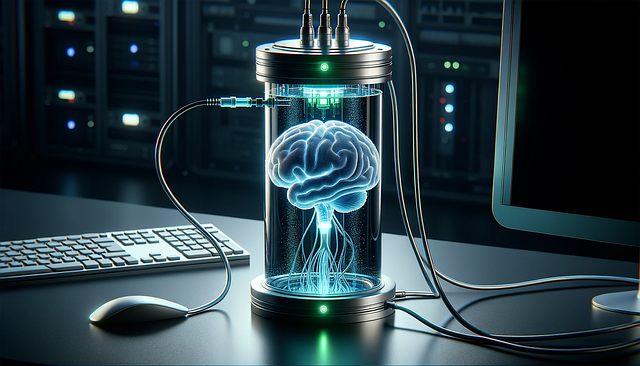 a digital brain in a tube