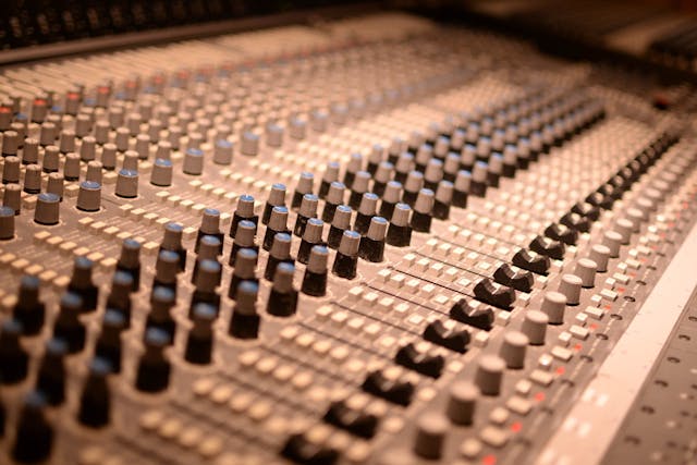 a studio sound desk