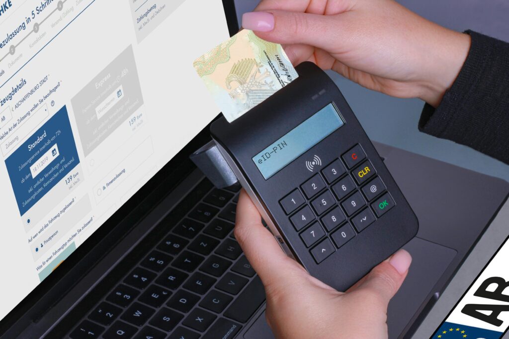 A Person using Payment Terminal

