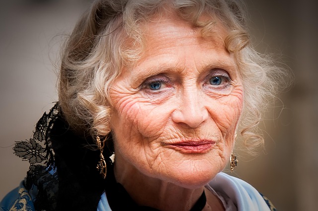 close up of a senior woman