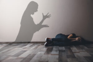 Child,Abuse.,Mother,Yelling,At,Her,Daughter.,Shadow,Of,Woman