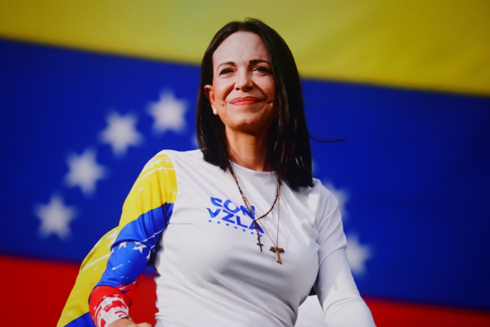Maria Corina Machado is a Venezuelan opposition leader who won the 2025 Nobel Peace Prize for promoting democratic rights and peaceful transition from dictatorship. New York, US - 11 October 2025