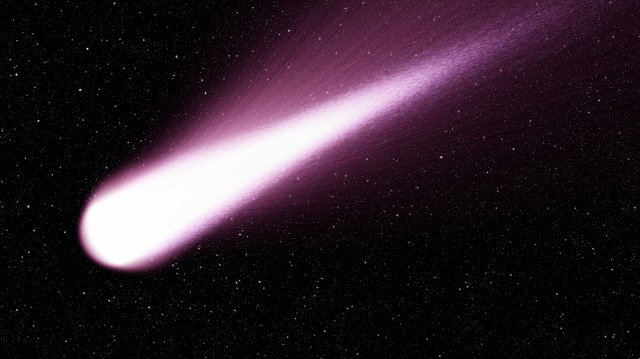 comet flying through space