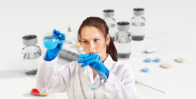 a doctor working in a lab