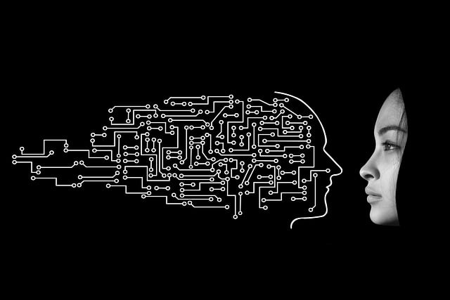 illustration of face with circuitry