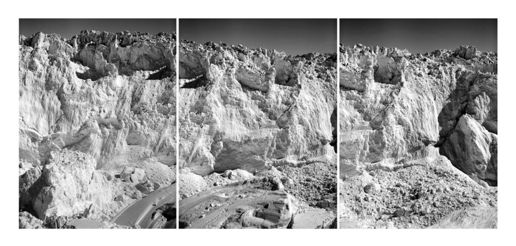 "Jakobshavn Isbrae Calves Face Triptych"Greenland Ice Sheet, Greenland (2019)