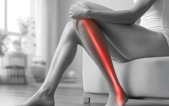 leg with red streak of pain