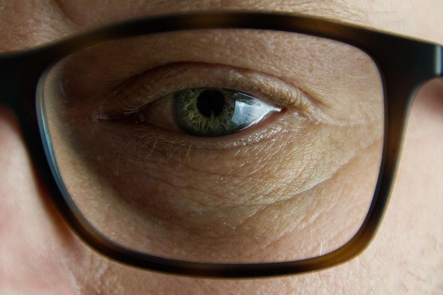 close up of an eye with spectacles