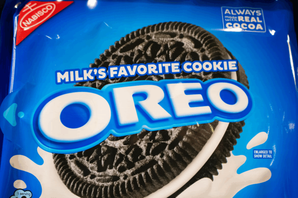 blue package of Oreo cookies