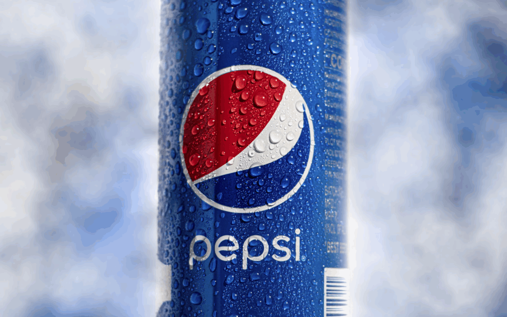 Can of Pepsi with condensation on the outside