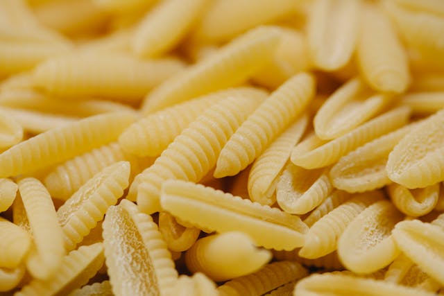 dry pasta close up