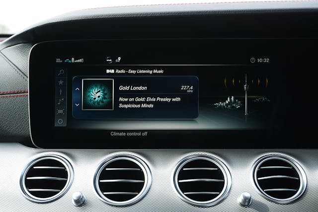 close up of car touchscreen