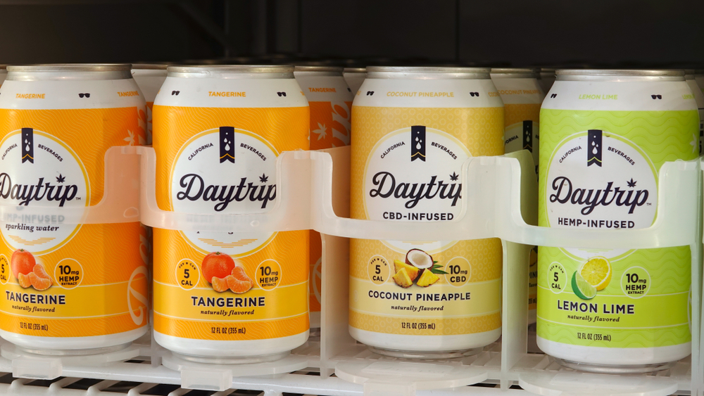Daytrip CBD infused soft drinks in retail store. Photo taken in Vista, CA / USA - November 25, 2019.                               