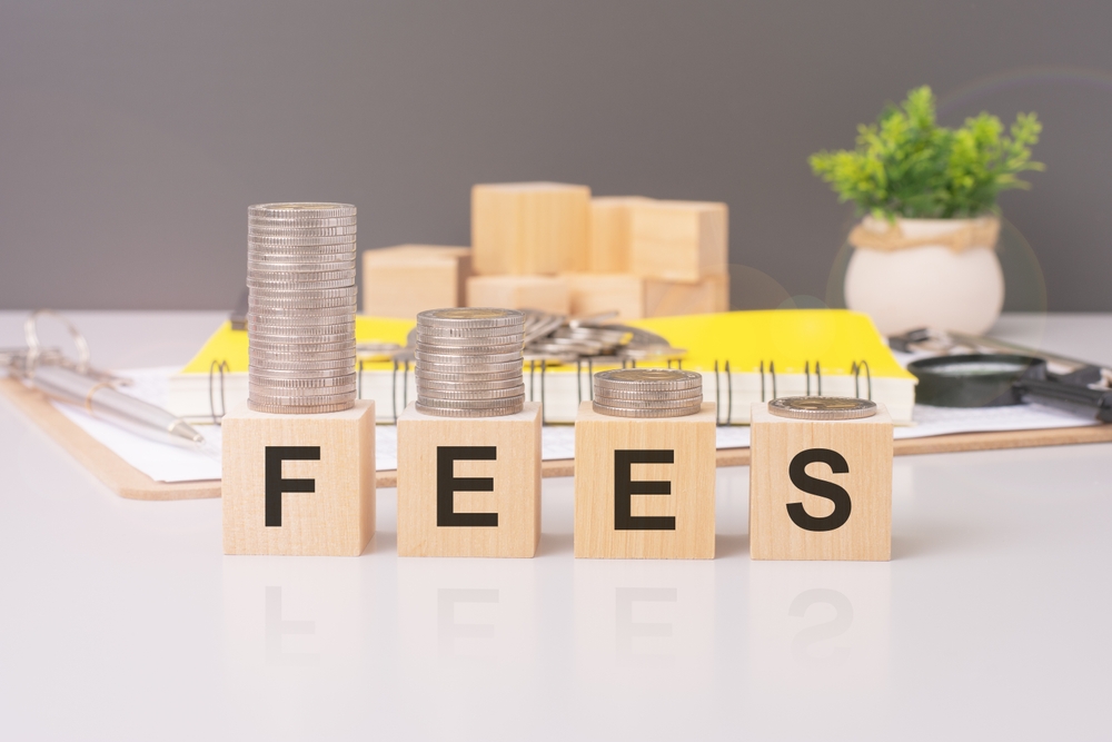 concept conveyed by the image of wooden blocks spelling FEES with coins above suggests financial transactions, charges, costs, expenses, payments, pricing, tariffs, rates, billing, and remuneration.