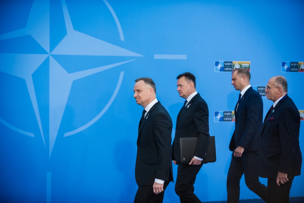 VILNIUS, LITHUANIA. 12th July 2023. Andrzej Duda, President of Poland, during NATO SUMMIT 2023 doorstep.
