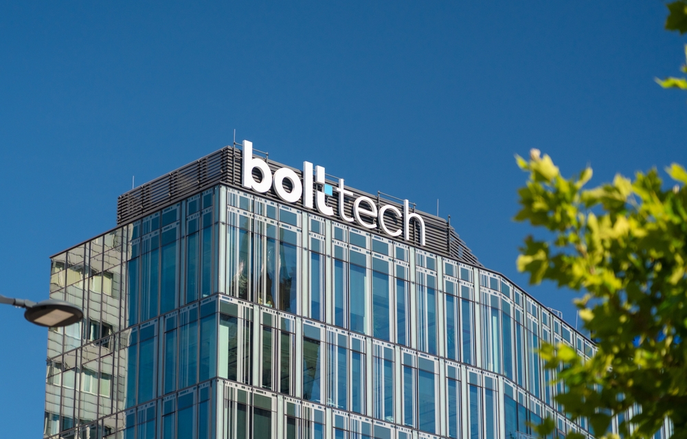 Warsaw, Poland, July 5th, 2025: bolt tech logo sign on office building in Warsaw, editorial image
