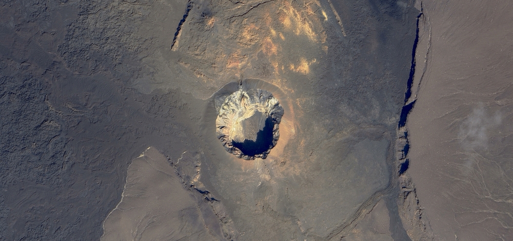 Aerial Satellite View of Hayli Gubbi Volcano in the Danakil Depression Ethiopia