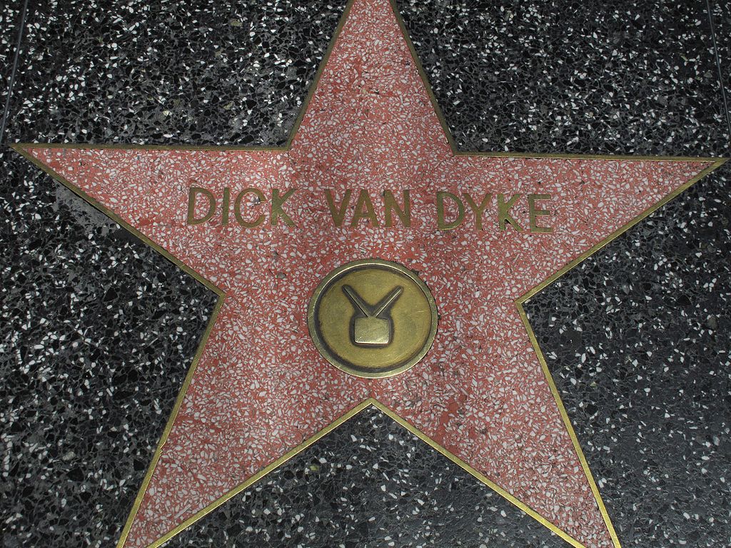 Dick Van Dyke's star on the Hollywood Walk of Fame, featuring the television emblem in the center.