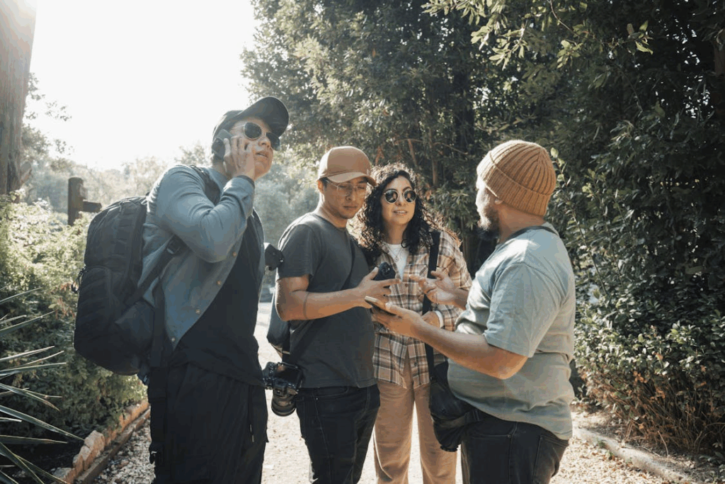 Group of Friends Exploring Nature Together