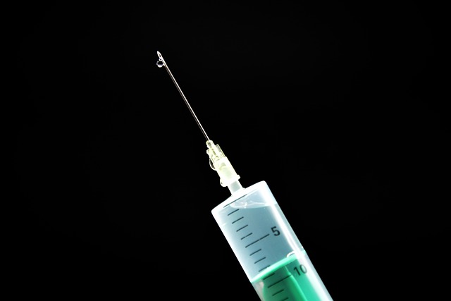 syringe with black background