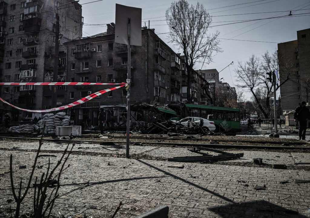 War Destruction in Ukrainian City
