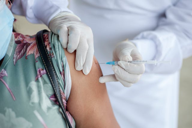 person getting a vaccine