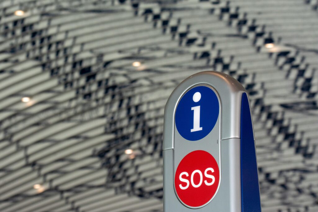 Information and SOS Post on Railroad Station
