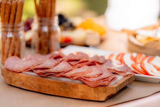 salami on a board