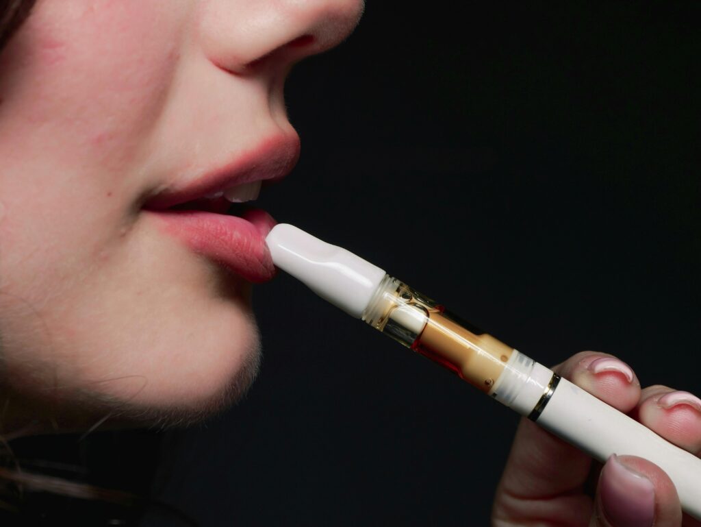 A Person Smoking Electronic Cigarette
