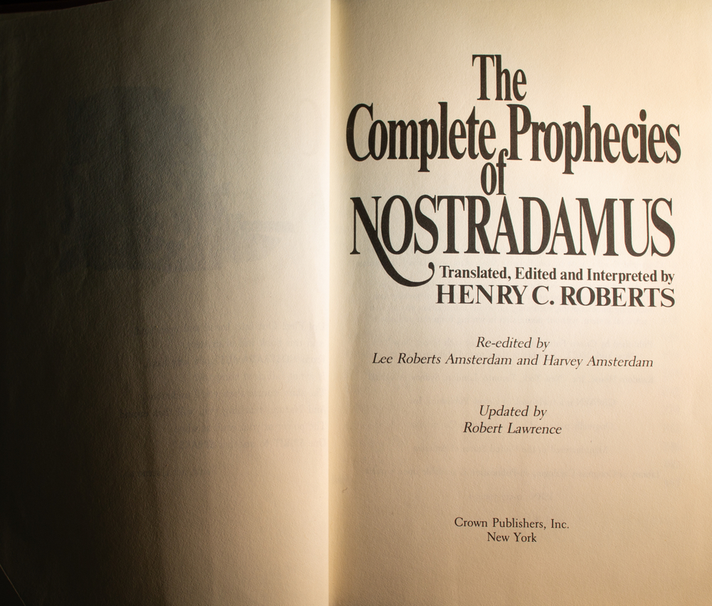Dubai, UAE. 17 Mar 2020. Book written by Henry C. Roberts and updated by Robert Lawrence. The book contains actual prophecies predicted by famous 15 centrury French astrologer Nostradamus