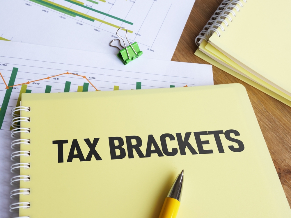 Tax brackets are shown using a text