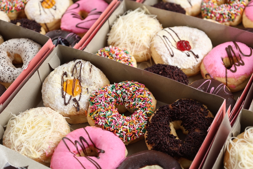 Decorated Donut in Box Packaging, Ready to Sell 